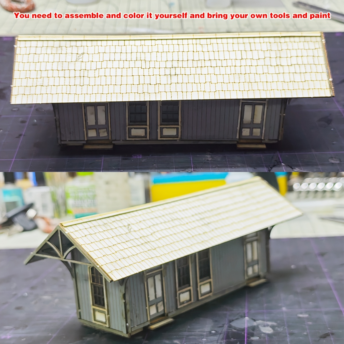 1/87 Scale Model Kit, Assembled Train Railway Villa House